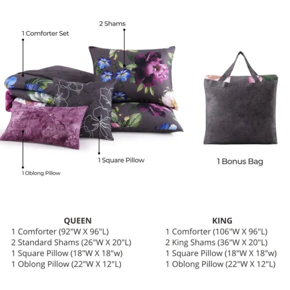 Bebejan Elegant Blossom Comforter Set King - Picture 3 of 3